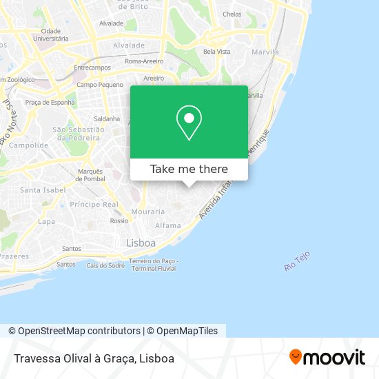Travessa Olival à Graça mapa