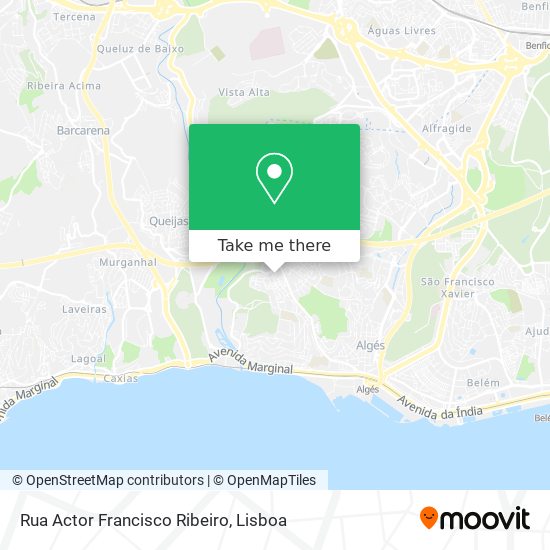 Rua Actor Francisco Ribeiro map