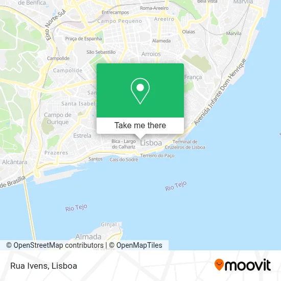 Rua Ivens mapa
