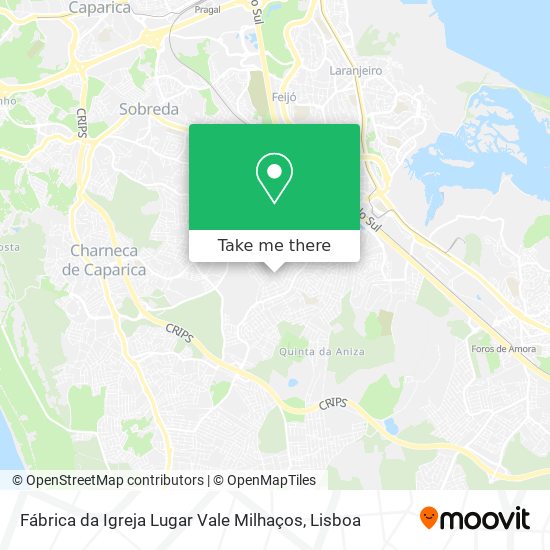 Fábrica da Igreja Lugar Vale Milhaços map