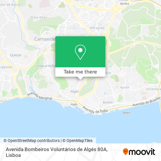 Avenida Bombeiros Voluntários de Algés 80A map