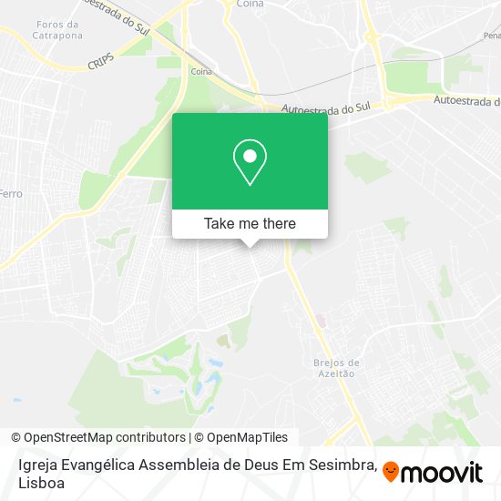 Igreja Evangélica Assembleia de Deus Em Sesimbra map