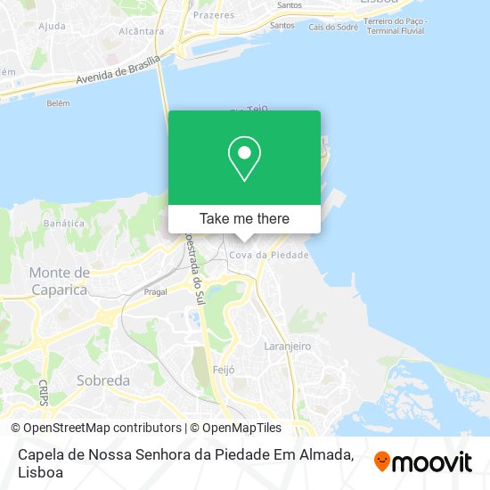 Capela de Nossa Senhora da Piedade Em Almada mapa