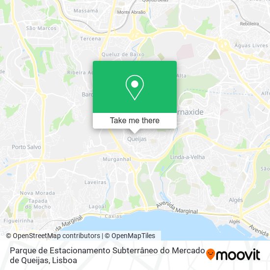Parque de Estacionamento Subterrâneo do Mercado de Queijas map