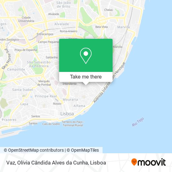 Vaz, Olívia Cândida Alves da Cunha mapa