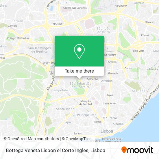 Bottega Veneta Lisbon el Corte Inglés map