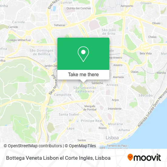 Bottega Veneta Lisbon el Corte Inglés map