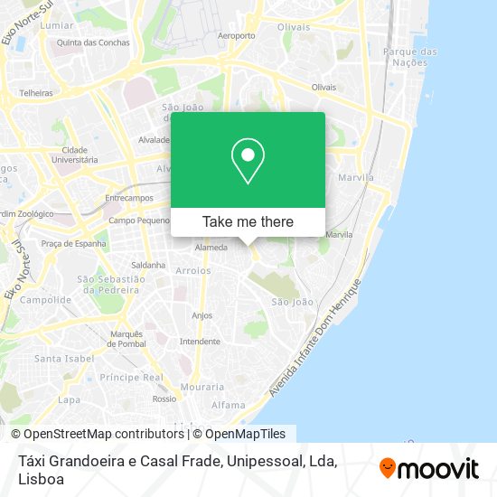 Táxi Grandoeira e Casal Frade, Unipessoal, Lda mapa