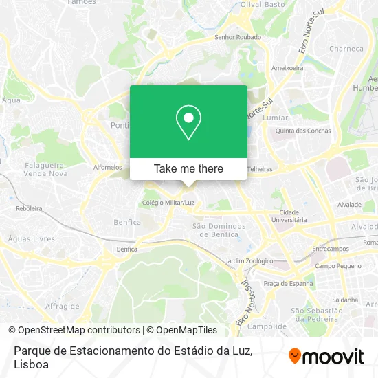 Parque de Estacionamento do Estádio da Luz map