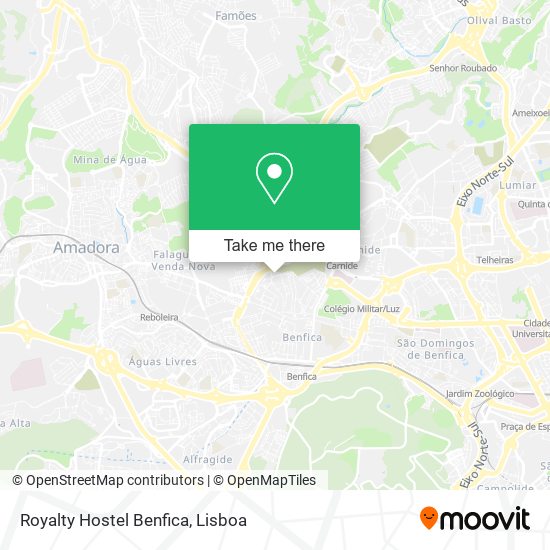 Royalty Hostel Benfica map