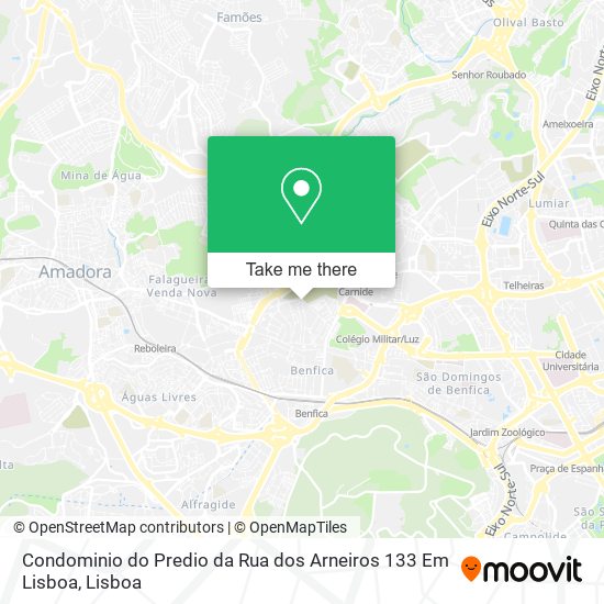 Condominio do Predio da Rua dos Arneiros 133 Em Lisboa map