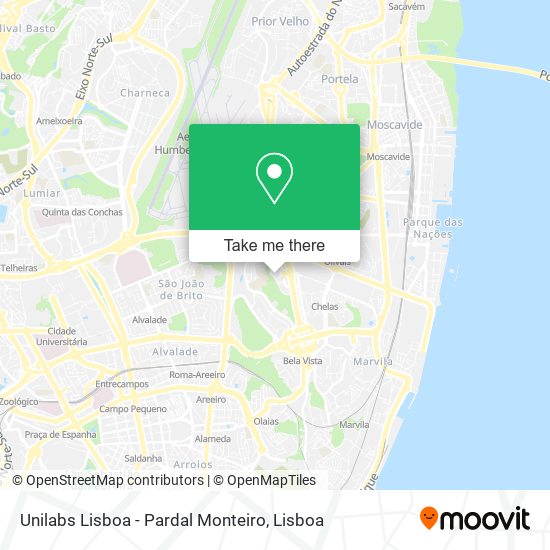 Unilabs Lisboa - Pardal Monteiro mapa