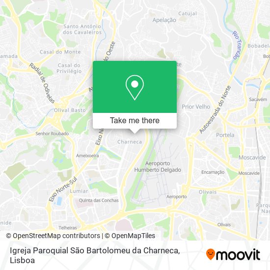 Igreja Paroquial São Bartolomeu da Charneca mapa