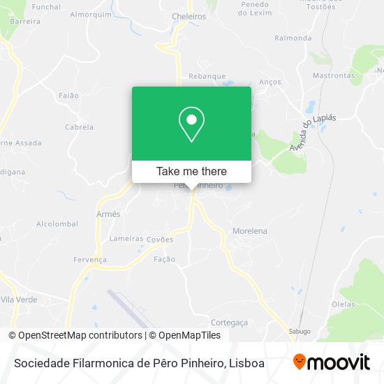 Sociedade Filarmonica de Pêro Pinheiro mapa