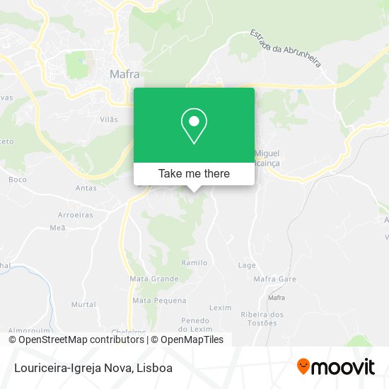Louriceira-Igreja Nova mapa