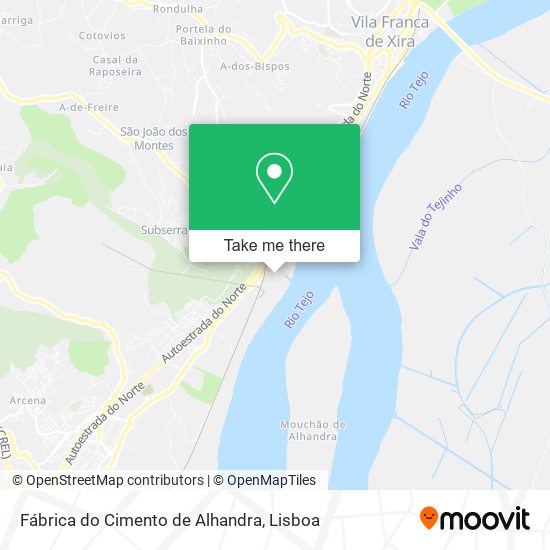 Fábrica do Cimento de Alhandra mapa