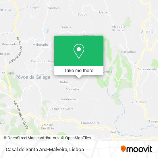 Casal de Santa Ana-Malveira mapa