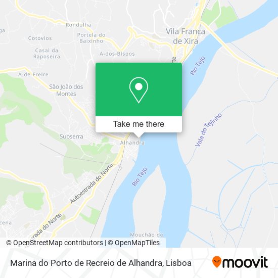 Marina do Porto de Recreio de Alhandra mapa