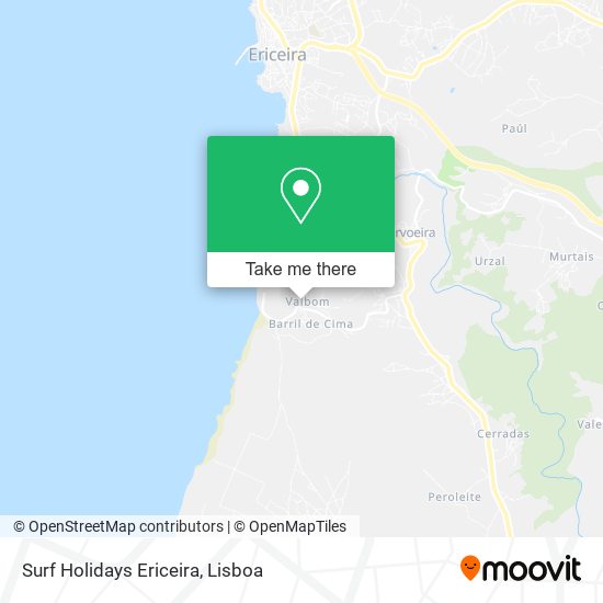 Surf Holidays Ericeira mapa