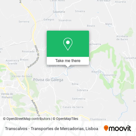 Transcalvos - Transportes de Mercadorias mapa