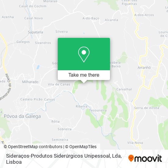 Sideraços-Produtos Siderúrgicos Unipessoal, Lda mapa