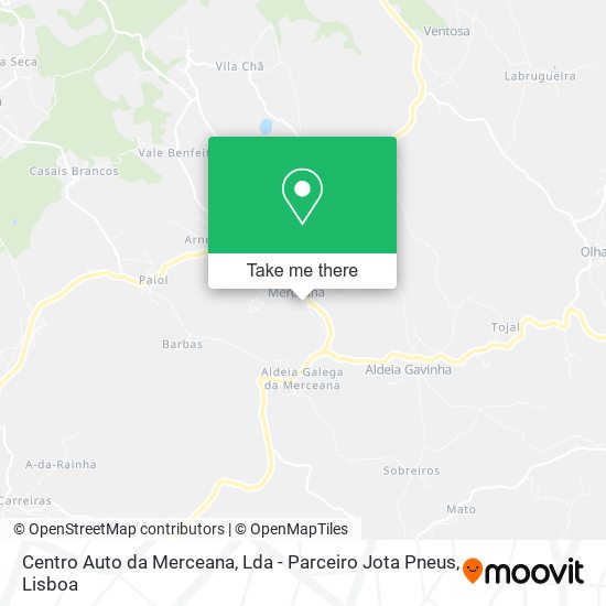 Centro Auto da Merceana, Lda - Parceiro Jota Pneus mapa