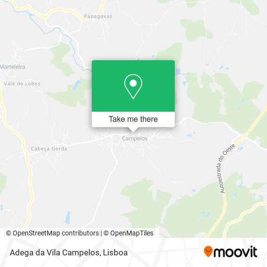 Adega da Vila Campelos mapa