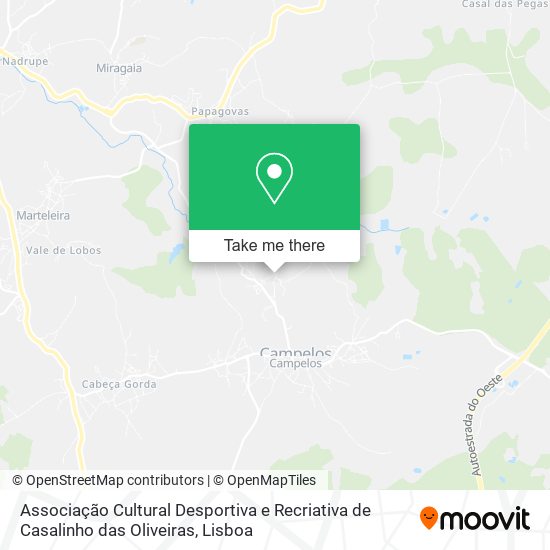 Associação Cultural Desportiva e Recriativa de Casalinho das Oliveiras map