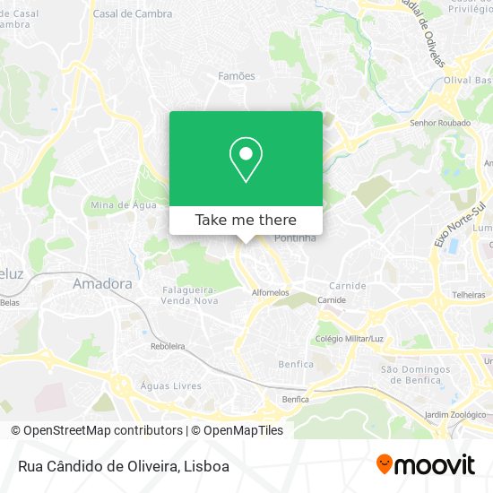 Rua Cândido de Oliveira mapa