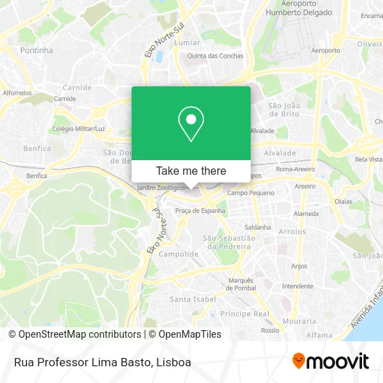 Rua Professor Lima Basto mapa