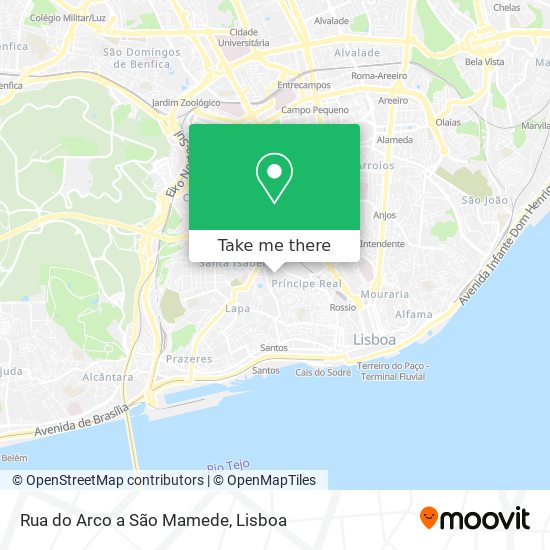 Rua do Arco a São Mamede mapa