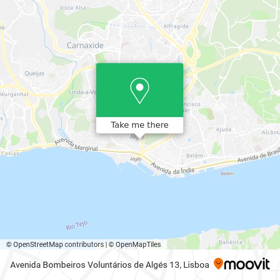 Avenida Bombeiros Voluntários de Algés 13 mapa