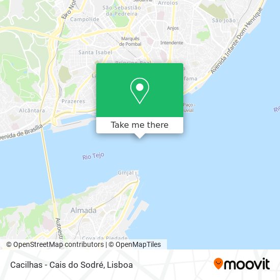 Cacilhas - Cais do Sodré mapa