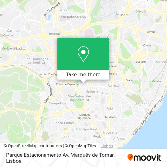 Parque Estacionamento Av. Marquês de Tomar mapa