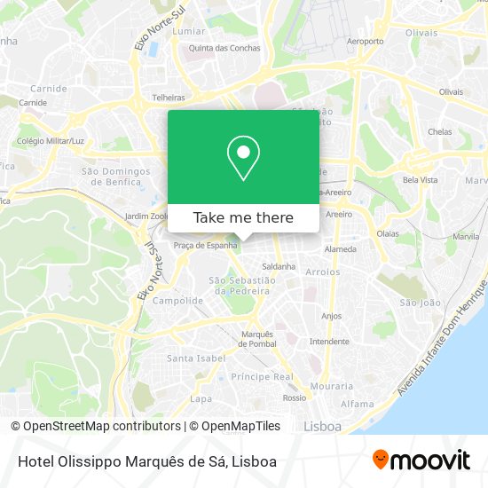 Hotel Olissippo Marquês de Sá map