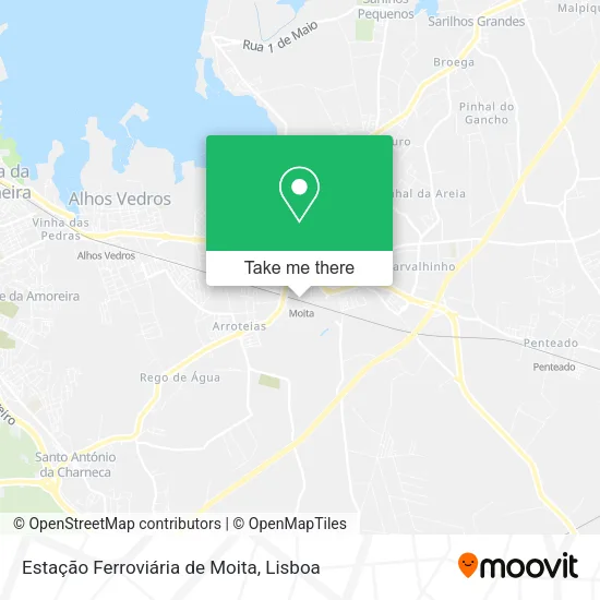 Estação Ferroviária de Moita mapa