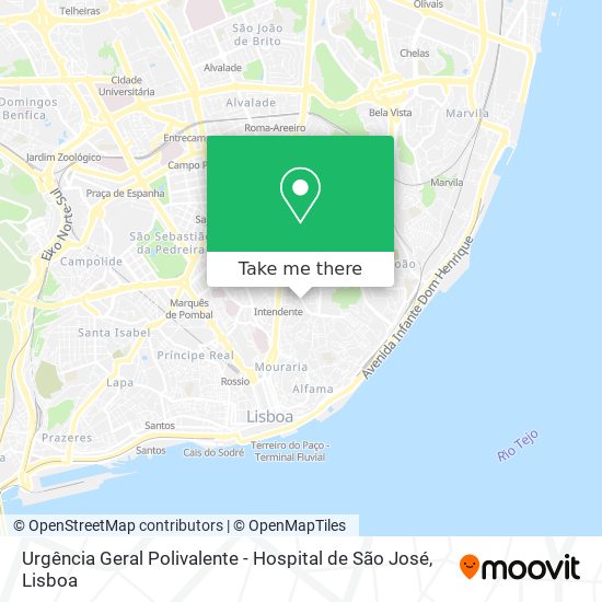 Urgência Geral Polivalente - Hospital de São José mapa
