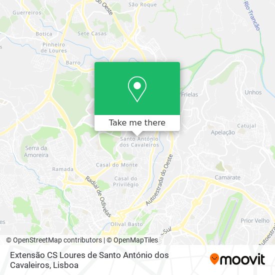 Extensão CS Loures de Santo António dos Cavaleiros mapa