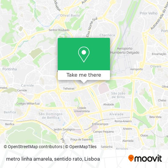 metro linha amarela, sentido rato map