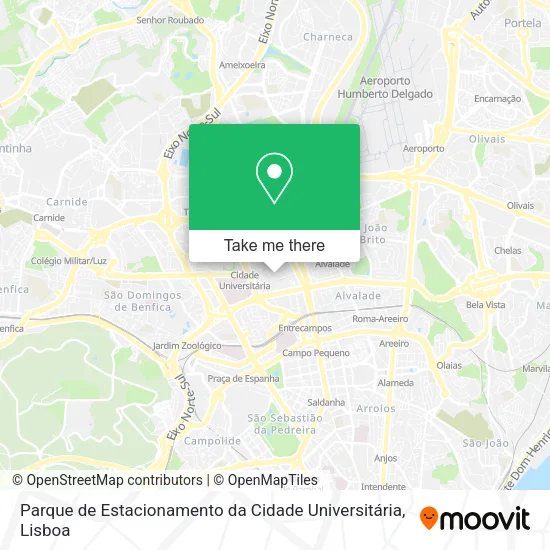 Parque de Estacionamento da Cidade Universitária map
