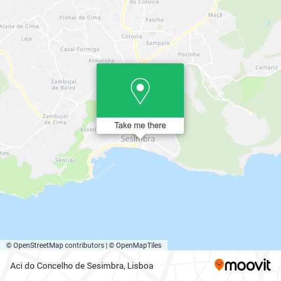 Aci do Concelho de Sesimbra mapa