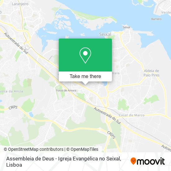 Assembleia de Deus - Igreja Evangélica no Seixal map