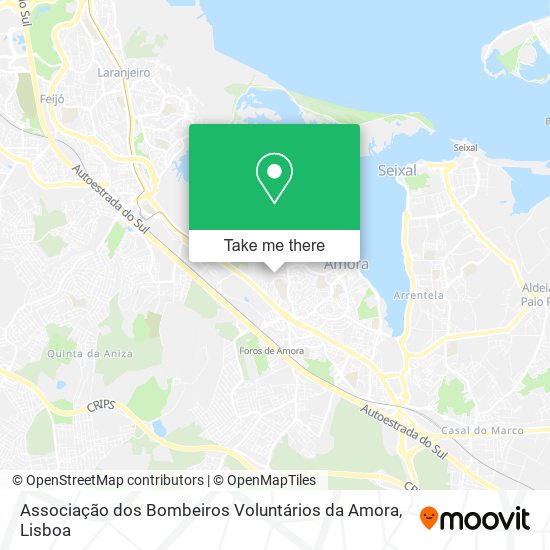 Associação dos Bombeiros Voluntários da Amora mapa