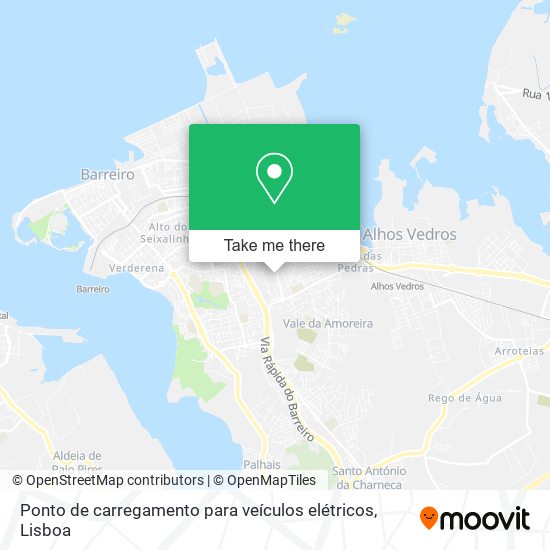 Ponto de carregamento para veículos elétricos map