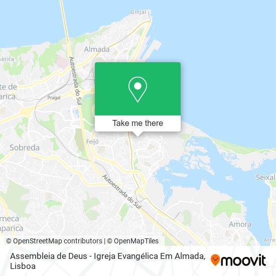 Assembleia de Deus - Igreja Evangélica Em Almada map