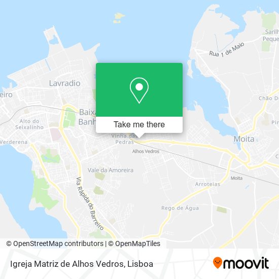 Igreja Matriz de Alhos Vedros mapa