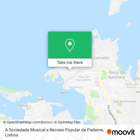A Sociedade Musical e Recreio Popular de Paderne mapa
