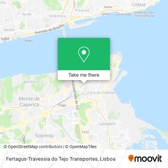 Fertagus-Travessia do Tejo Transportes mapa