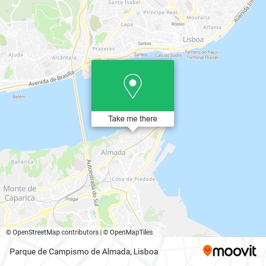 Parque de Campismo de Almada mapa