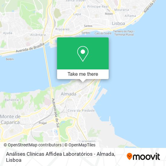 Análises Clínicas Affidea Laboratórios - Almada map